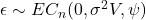 \epsilon\sim EC_n(0, \sigma^2\bm{V}, \psi)